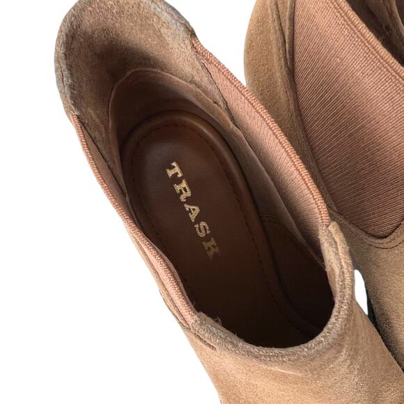 TRASK Tatum Wedge Bootie Suede Wedge Ankle Boots in Tan Size 8M - Picture 15 of 15